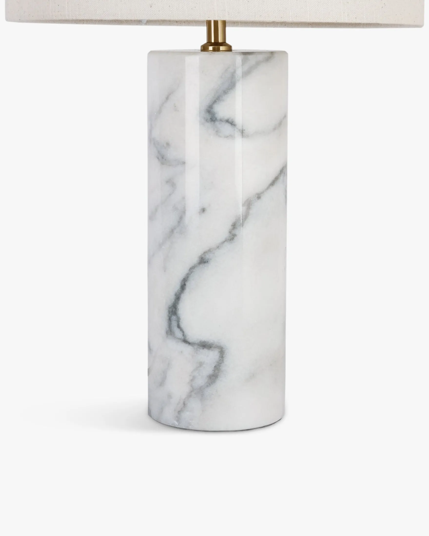 Lampe de table, Abat-jour lin & marbre blanc, H50 Gaia
