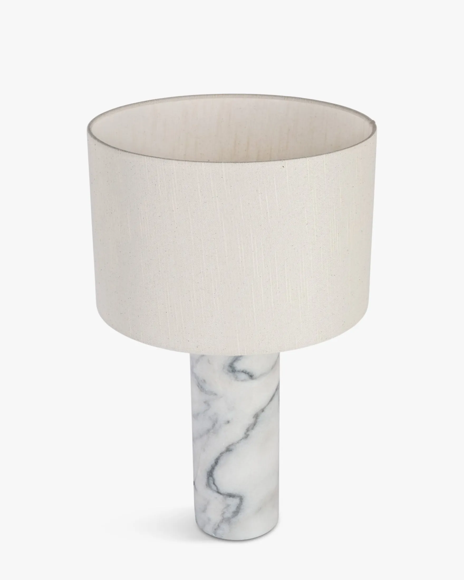 Lampe de table, Abat-jour lin & marbre blanc, H50 Gaia