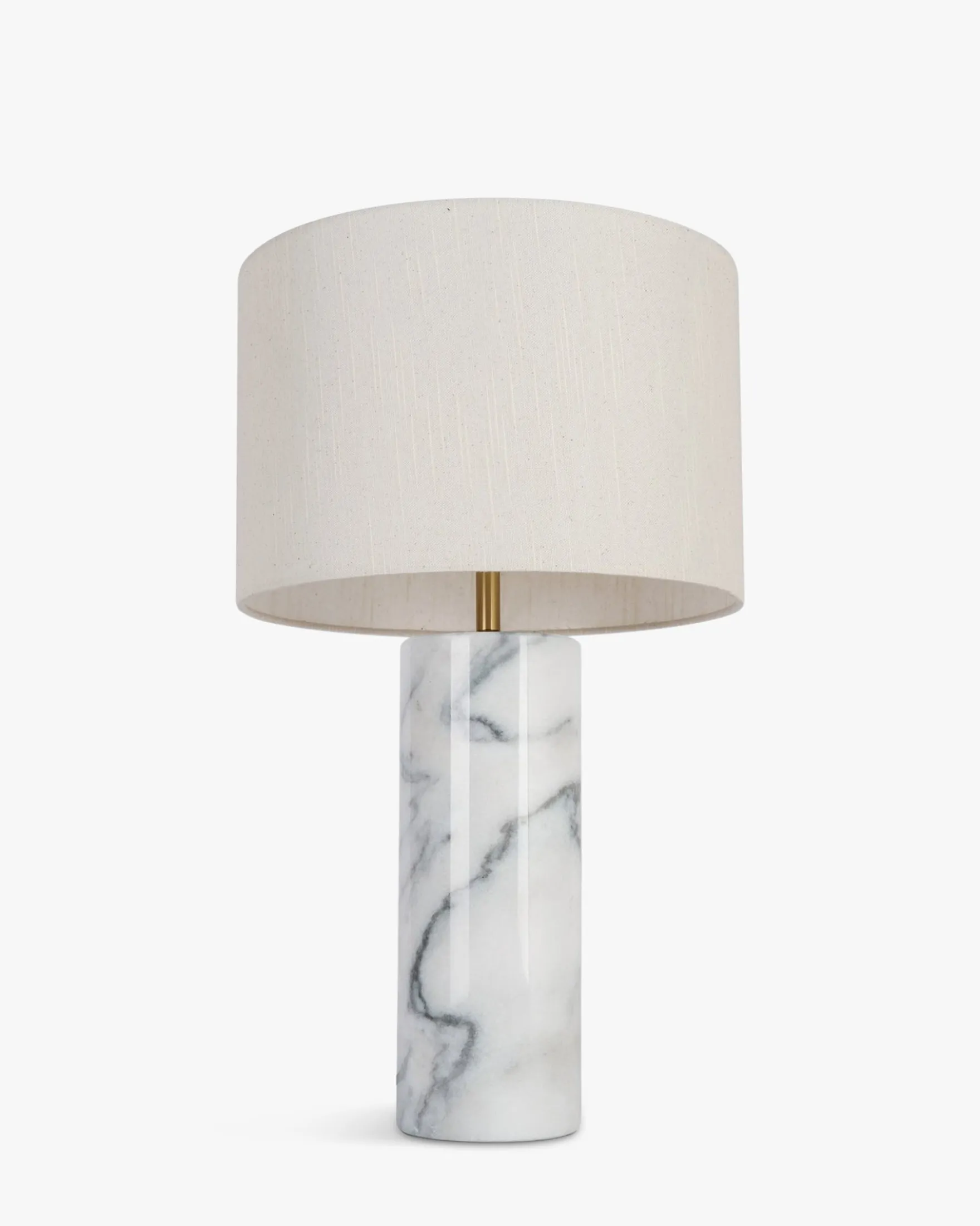 Lampe de table, Abat-jour lin & marbre blanc, H50 Gaia