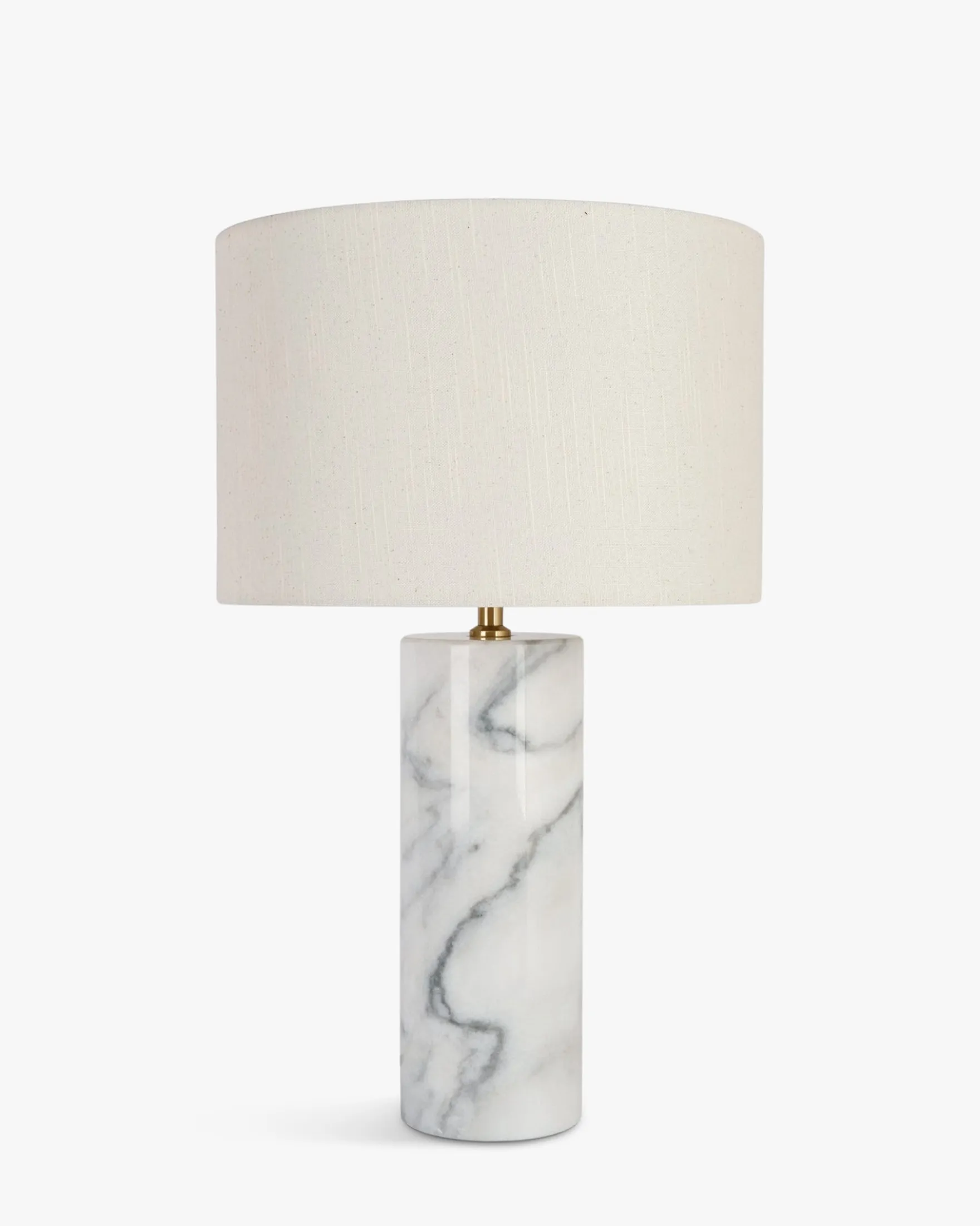 Lampe de table, Abat-jour lin & marbre blanc, H50 Gaia