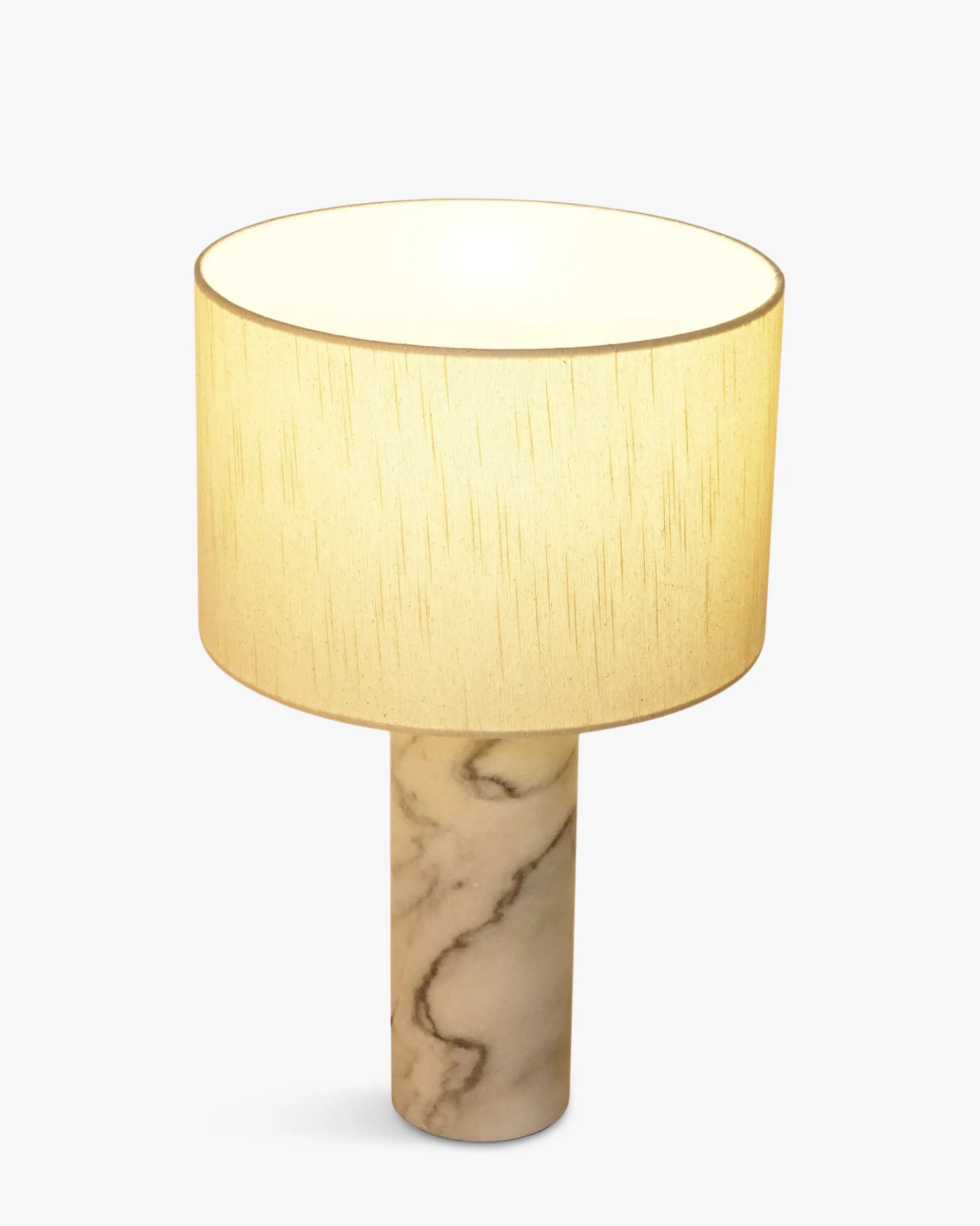 Lampe de table, Abat-jour lin & marbre blanc, H50 Gaia