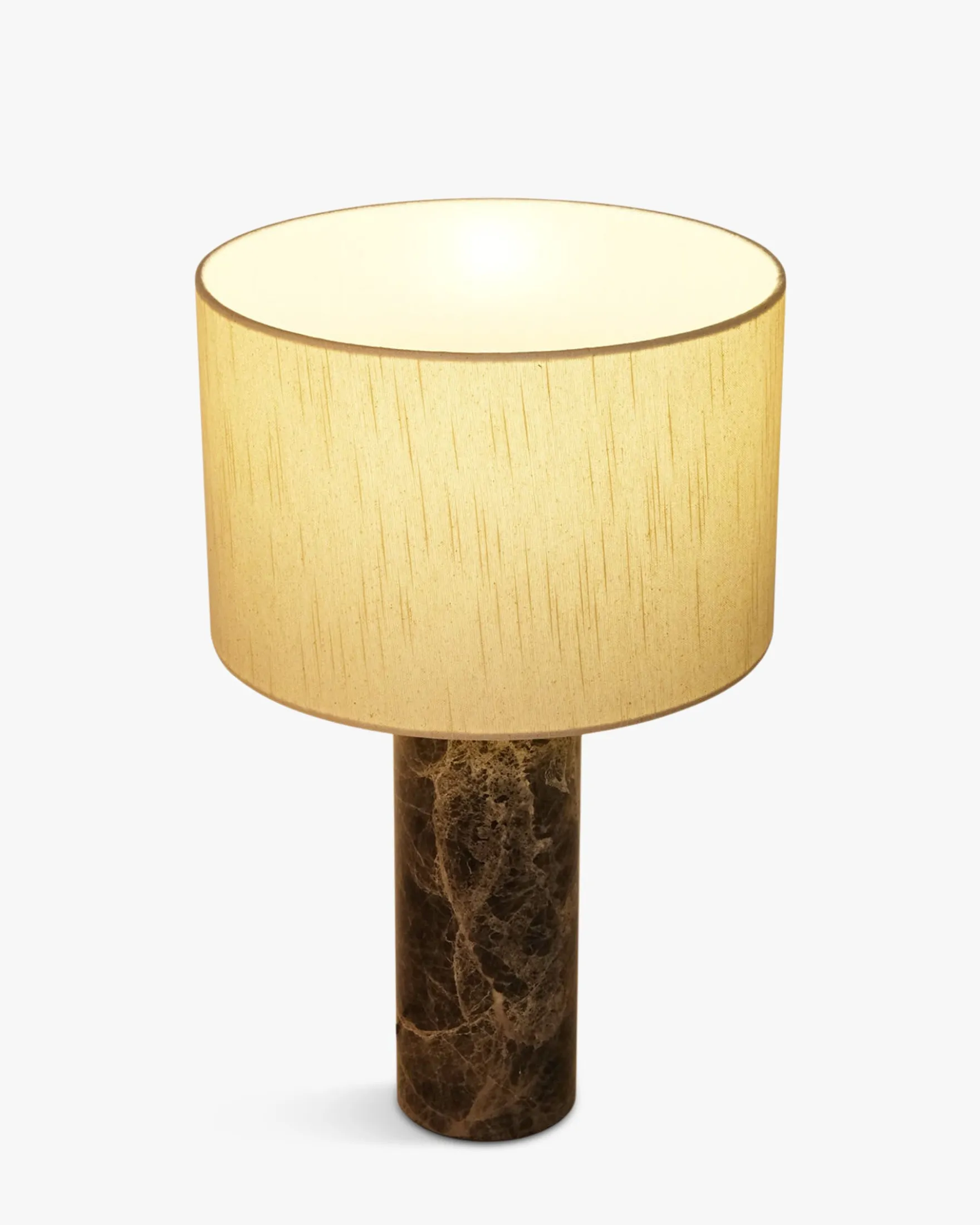 Lampe de table, Abat-jour lin & marbre gris, H50 Gaia