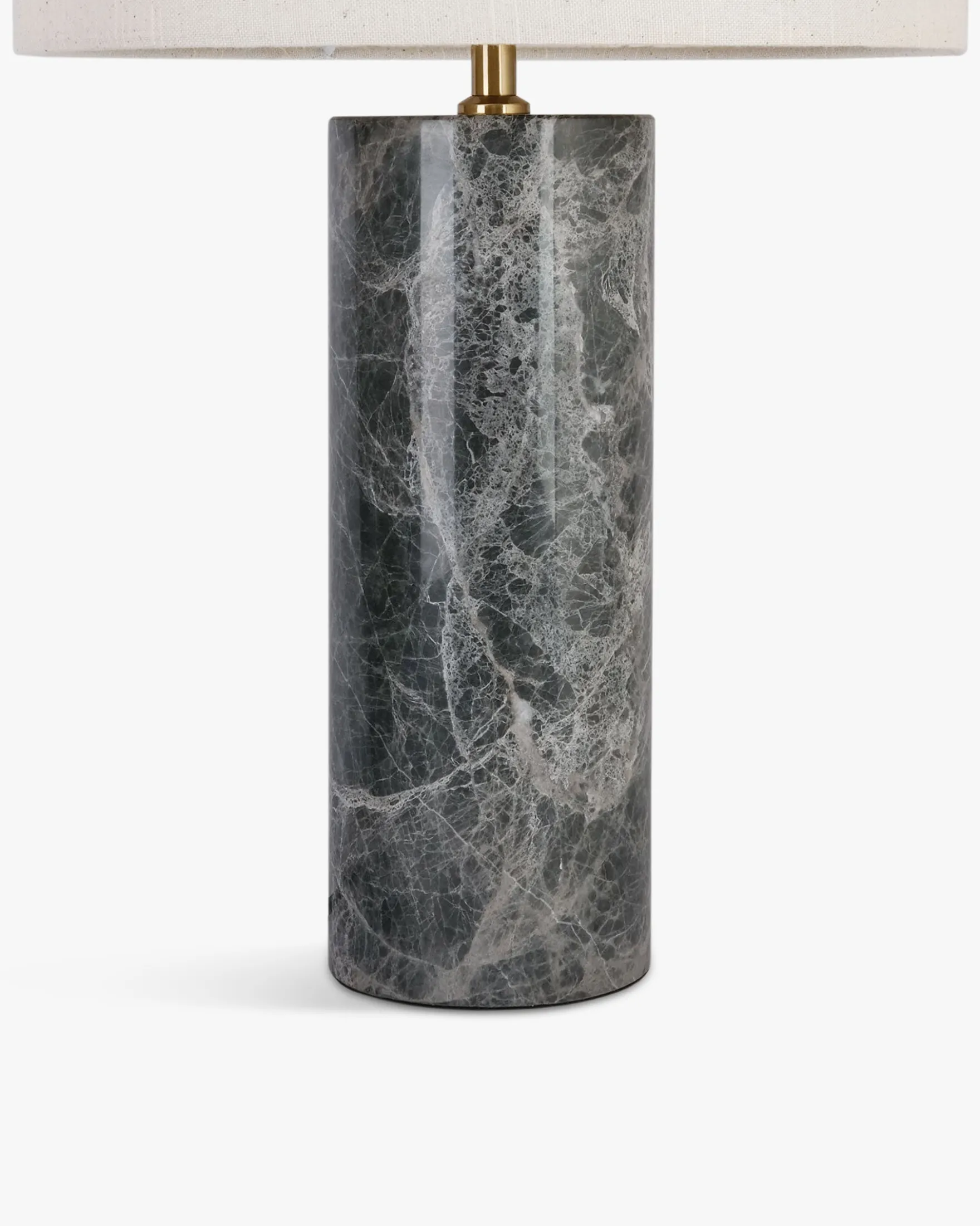 Lampe de table, Abat-jour lin & marbre gris, H50 Gaia