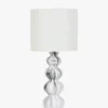 Lampe de table, Céramique blanche & Lin blanc, H65 Nebula