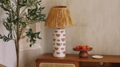Lampe de table, Céramique peinte à la main, H64 Mara