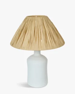 Lampe de table, Céramique & Rafia, H43 Katarina
