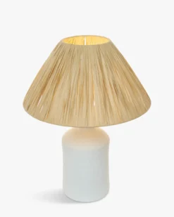 Lampe de table, Céramique & Rafia, H43 Katarina