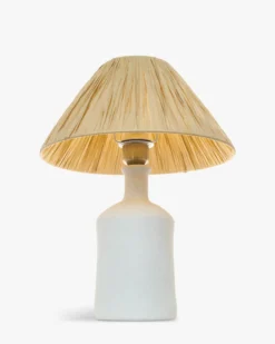 Lampe de table, Céramique & Rafia, H43 Katarina