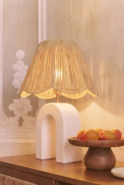Lampe de table, Céramique 1 Rafia, H55 Osni