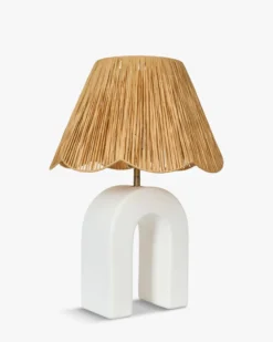 Lampe de table, Céramique 1 Rafia, H55 Osni