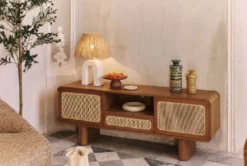 Lampe de table, Céramique 1 Rafia, H55 Osni