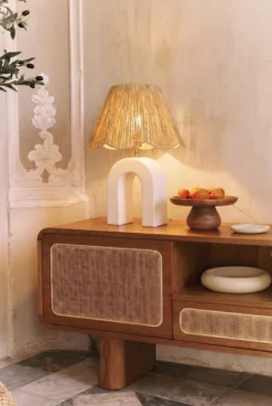 Lampe de table, Céramique 1 Rafia, H55 Osni