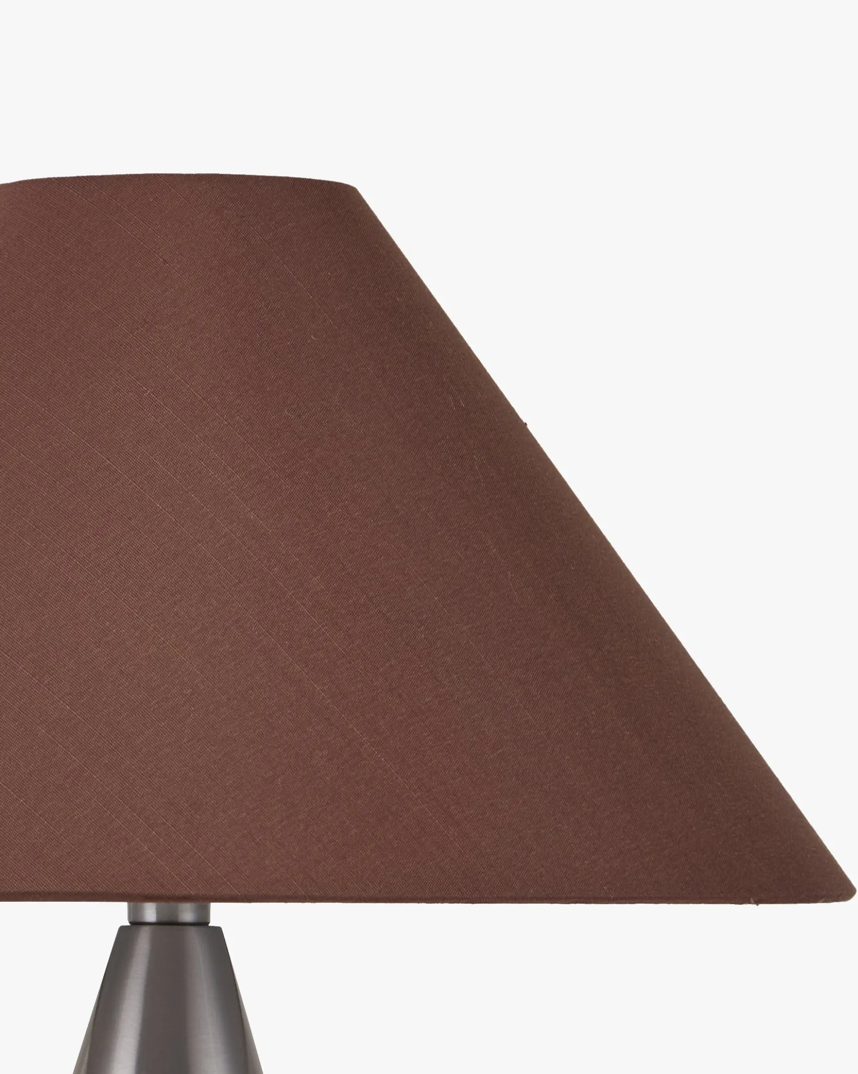 Lampe de table, Fer chromé effet brossé & Tissu marron, H38 Khone