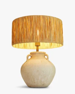 Lampe de table, Fibre naturelle & céramique, H52 Pompei