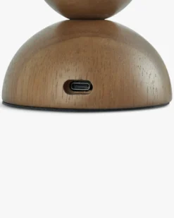 Lampe de table indoor/outdoor, Laiton brossé & bois noyer, H20 Gigi