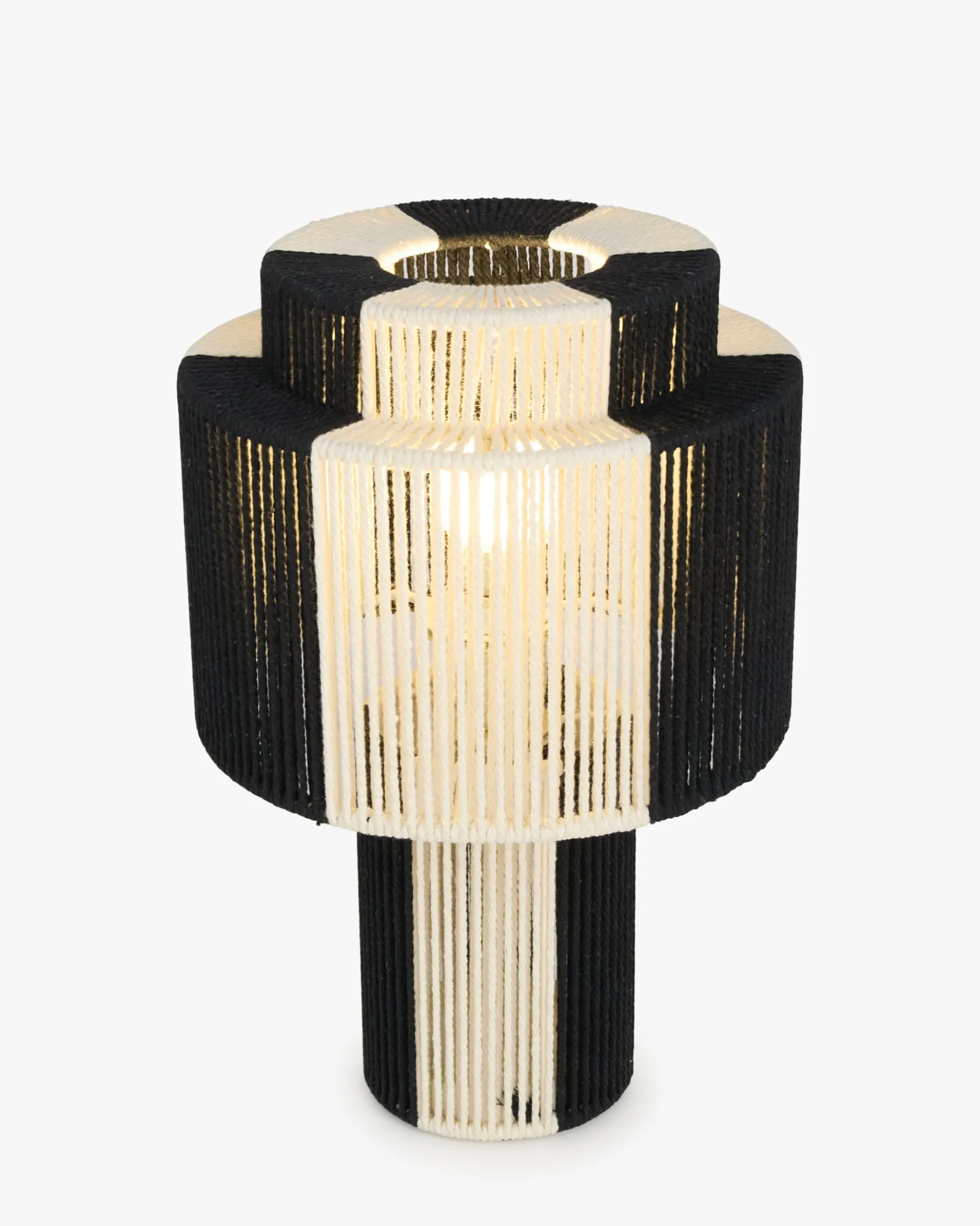 Lampe de table, Jute Noire & blanche, H38 Sumba