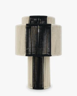 Lampe de table, Jute Noire & blanche, H38 Sumba