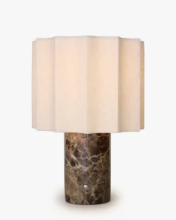 Lampe de table, Marbre Dark Emperador & Lin, H27.5 Bridget