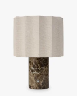 Lampe de table, Marbre Dark Emperador & Lin, H27.5 Bridget