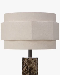 Lampe de table, Marbre Dark Emperador & Lin, H53.5 Mindy