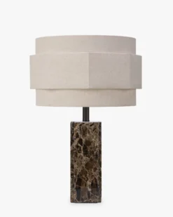 Lampe de table, Marbre Dark Emperador & Lin, H53.5 Mindy