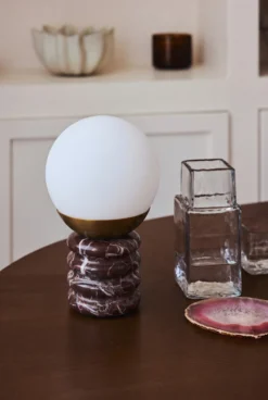 Lampe de table, Marbre naturel Rosso Levanto, H24 Noctis