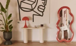 Lampe de table, Terracotta glossy, H52 Tulip