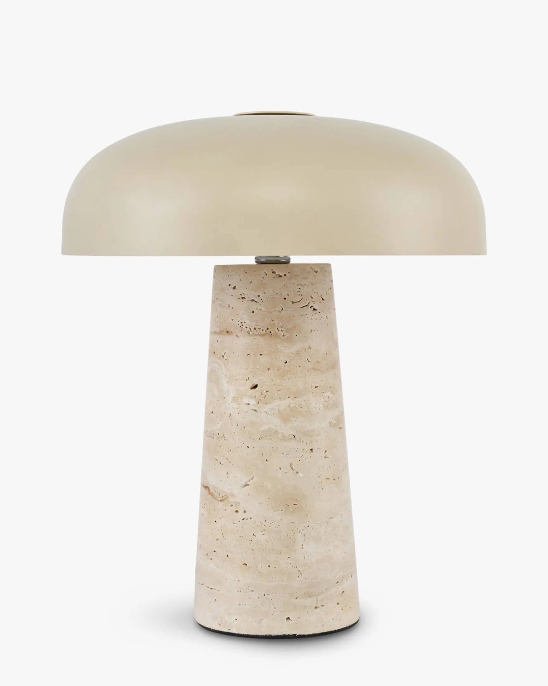 Lampe de table, Travertin & Métal beige, H31,5 Amanita
