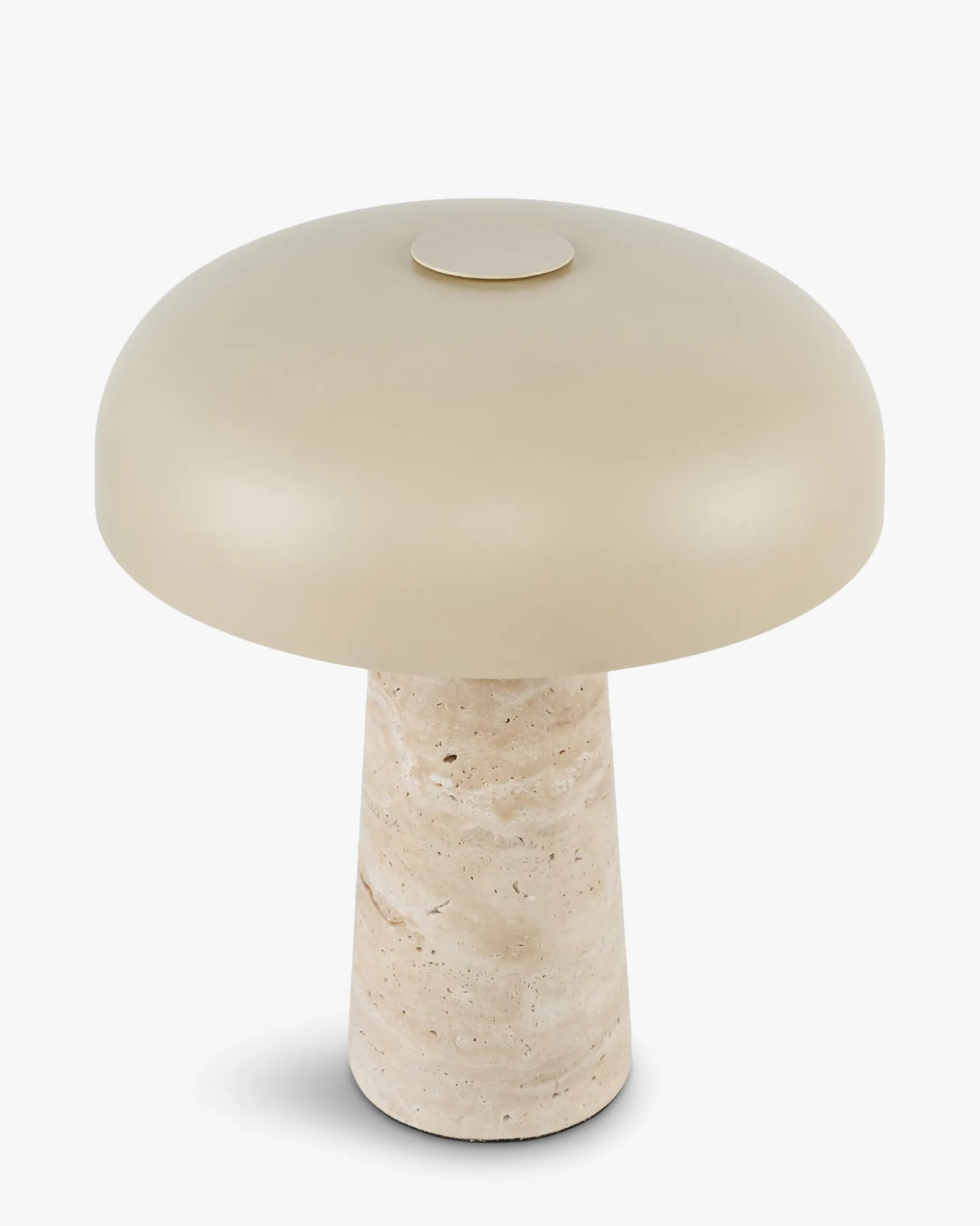 Lampe de table, Travertin & Métal beige, H31,5 Amanita
