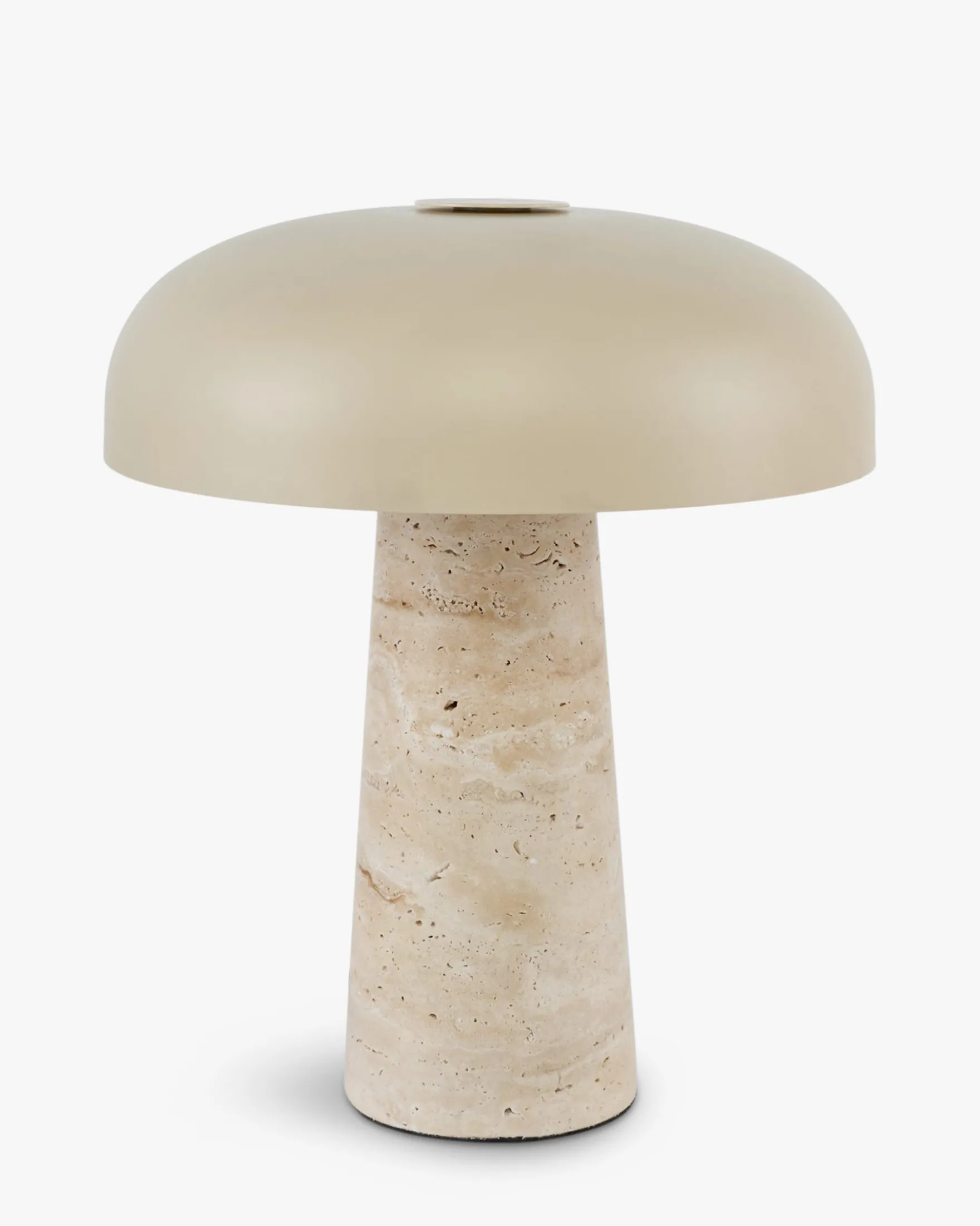 Lampe de table, Travertin & Métal beige, H31,5 Amanita