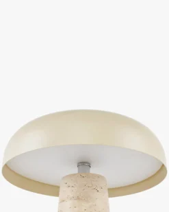 Lampe de table, Travertin & Métal beige, H31,5 Amanita