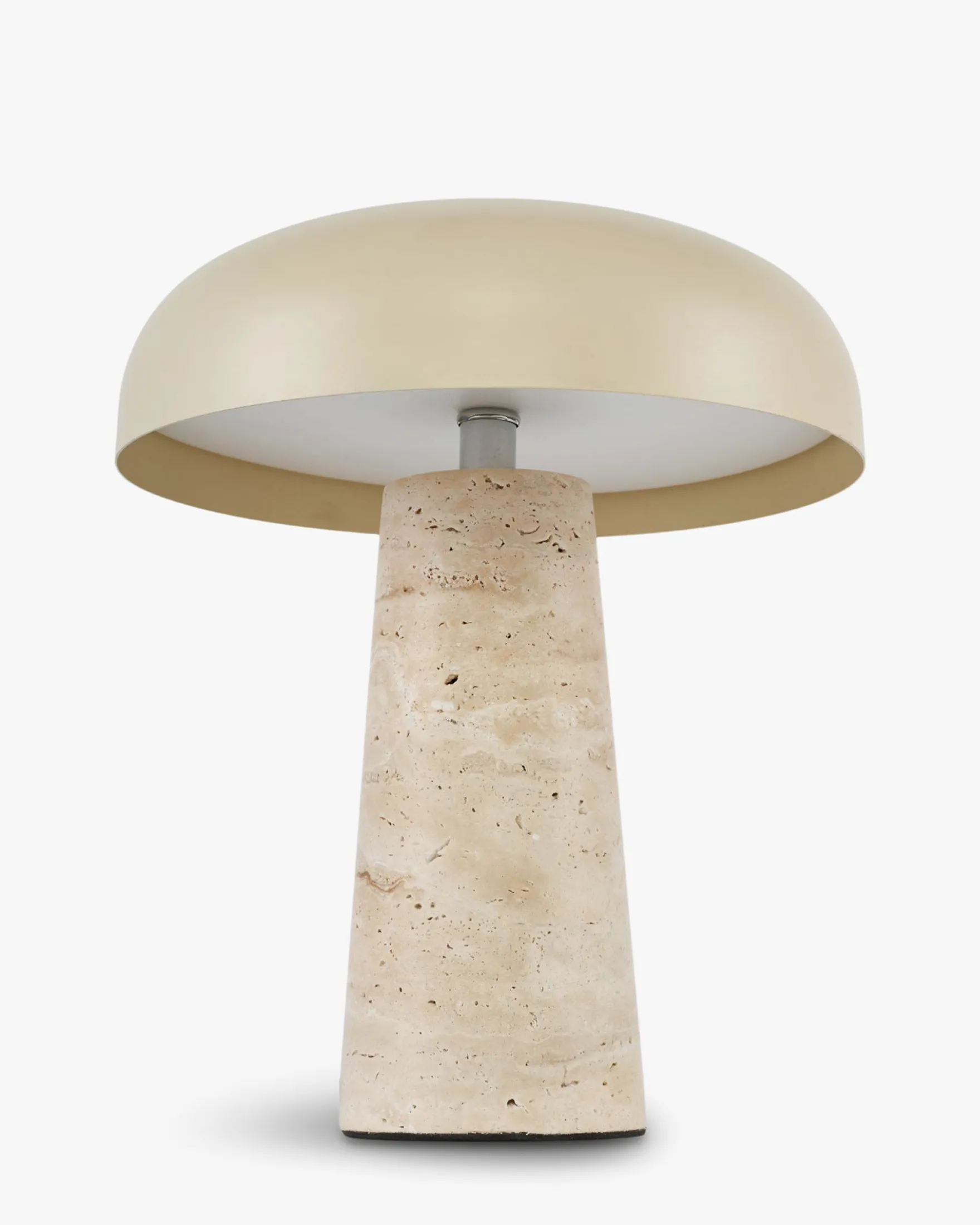 Lampe de table, Travertin & Métal beige, H31,5 Amanita