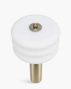 Lampe de table, Verre blanc & métal doré, H32 Houston