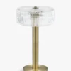 Lampe de table, Verre strié & métal doré, H51 Charlton