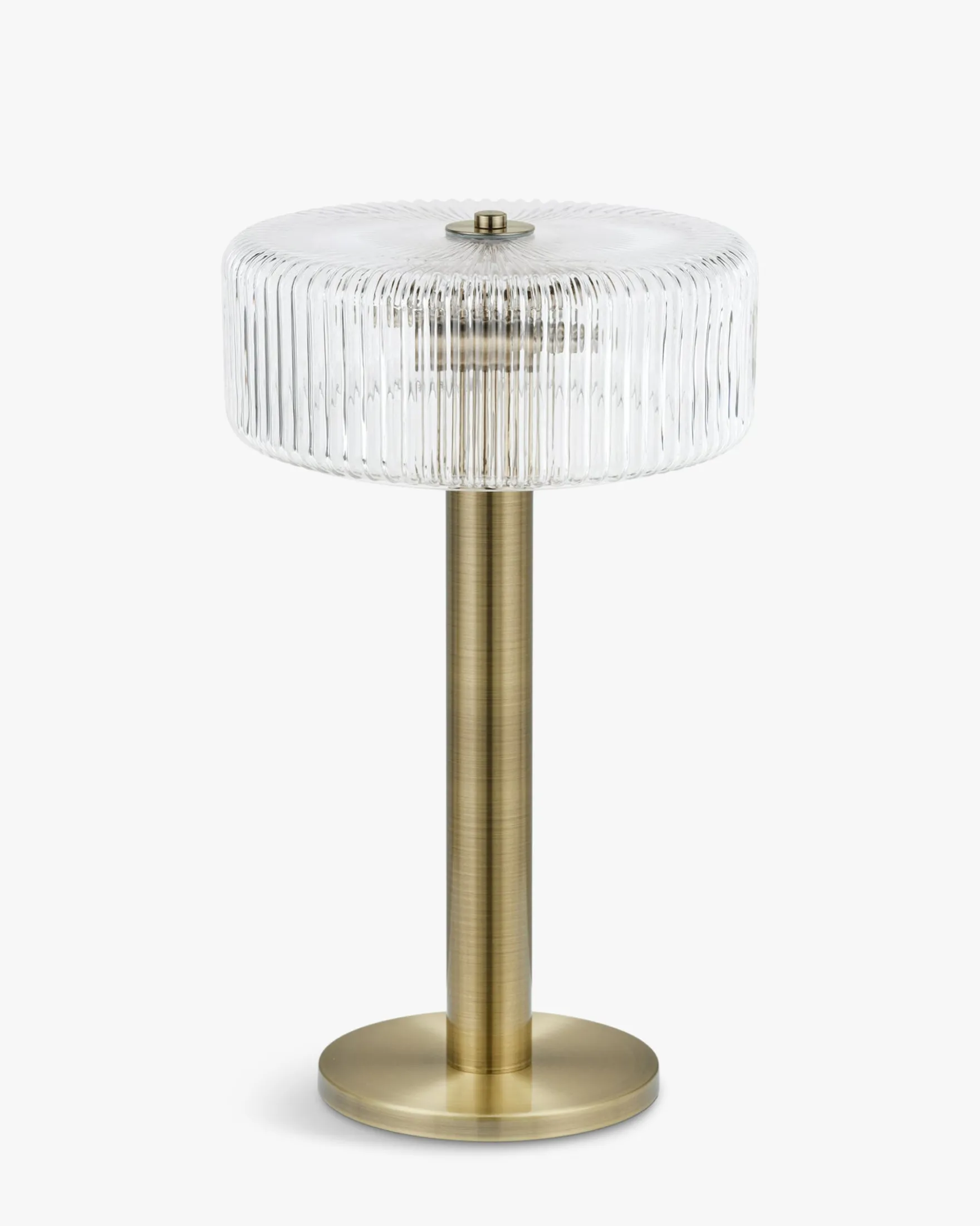 Lampe de table, Verre strié & métal doré, H51 Charlton