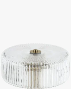 Lampe de table, Verre strié & métal doré, H51 Charlton
