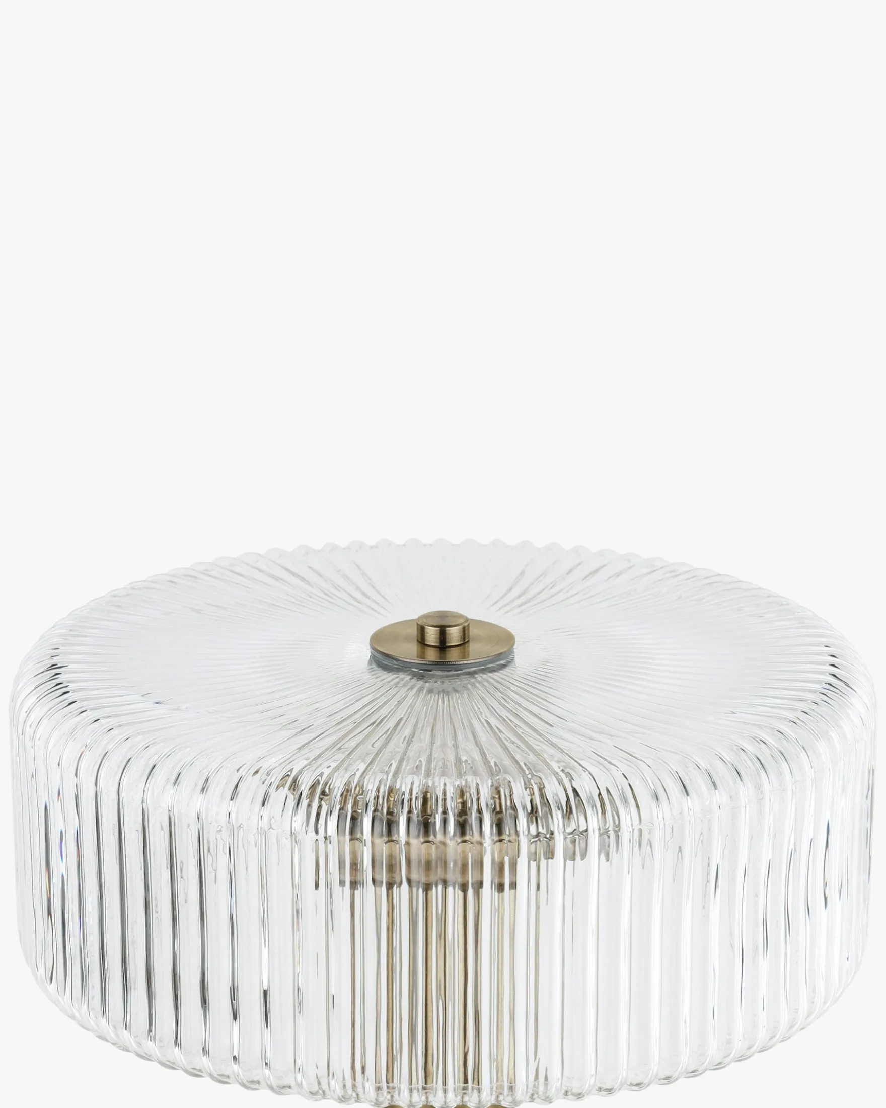 Lampe de table, Verre strié & métal doré, H51 Charlton