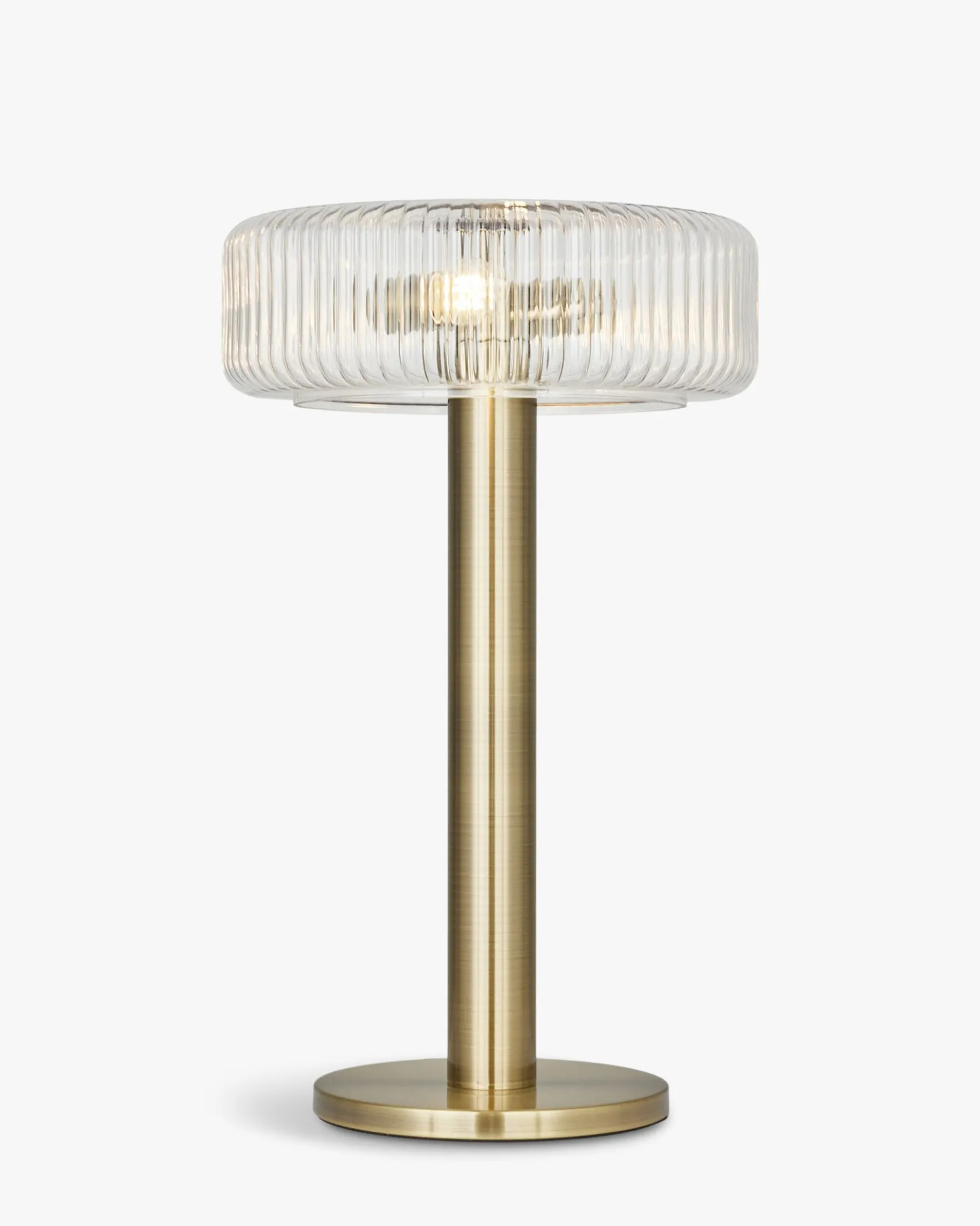 Lampe de table, Verre strié & métal doré, H51 Charlton