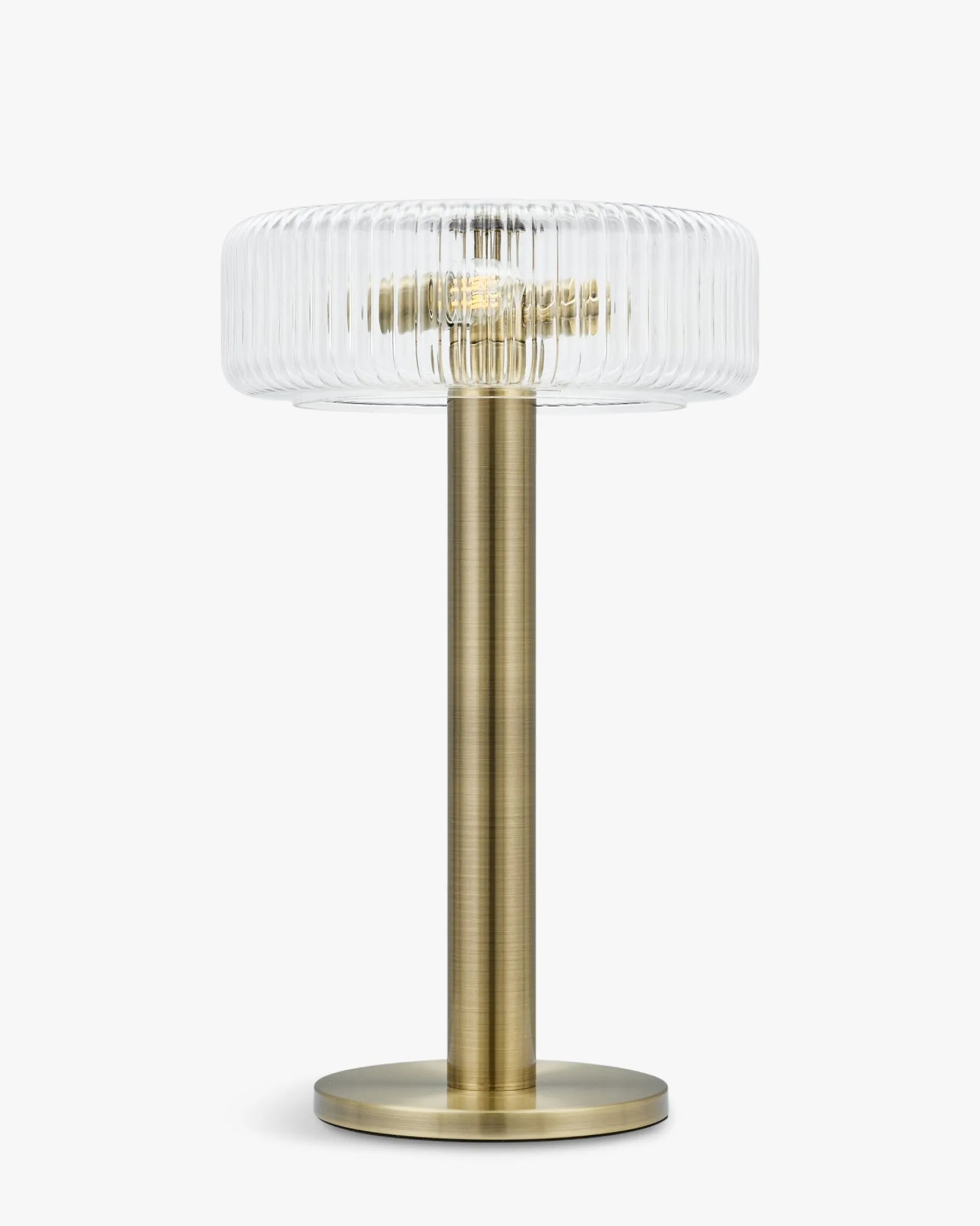 Lampe de table, Verre strié & métal doré, H51 Charlton