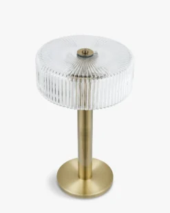 Lampe de table, Verre strié & métal doré, H51 Charlton