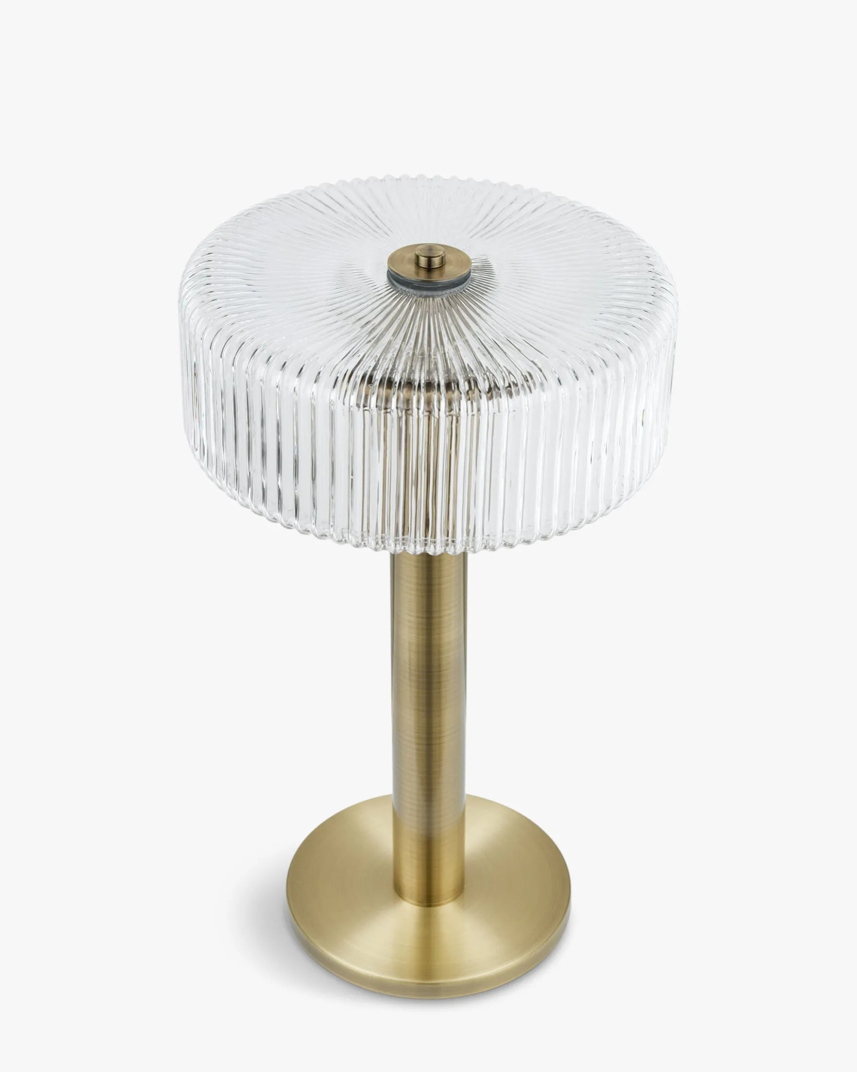 Lampe de table, Verre strié & métal doré, H51 Charlton