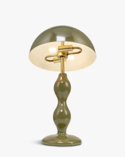 Lampe de table, Vert olive satiné Powers