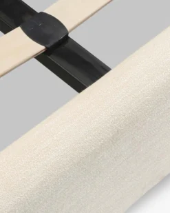 Literie, Cadre de lit avec rangement bois, crème vanille & bois noir, 160x200 Infinity