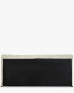 Lit 160x200, Blanc avoine bouclé & bois blond Snowy