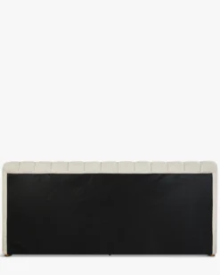 Lit 160x200, Blanc avoine bouclé & Bois blond Snow