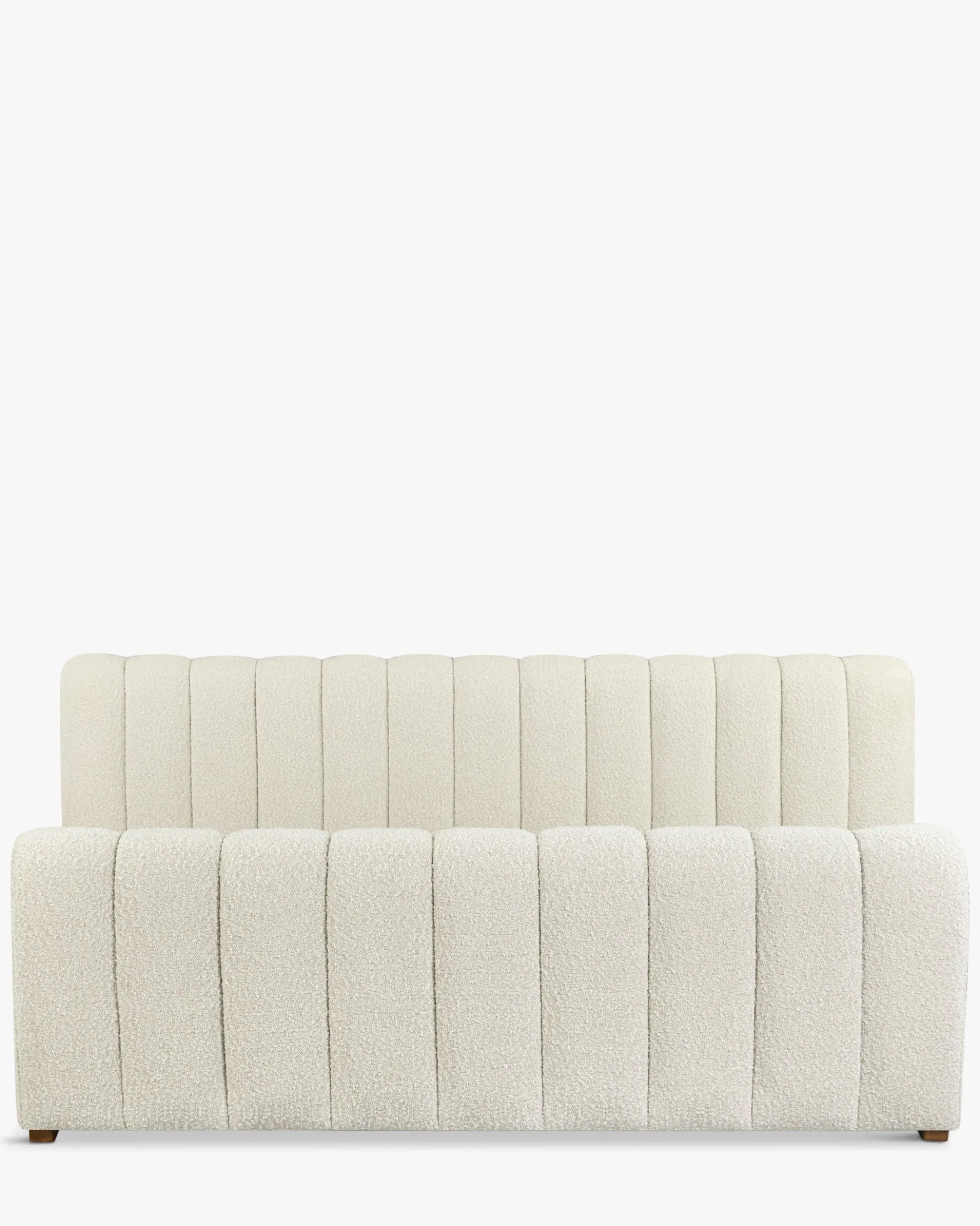 Lit 160x200, Blanc avoine bouclé & Bois blond Snow