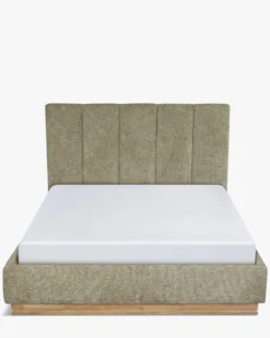 Lit 160x200, Tweed taupe & bois blond Bolton
