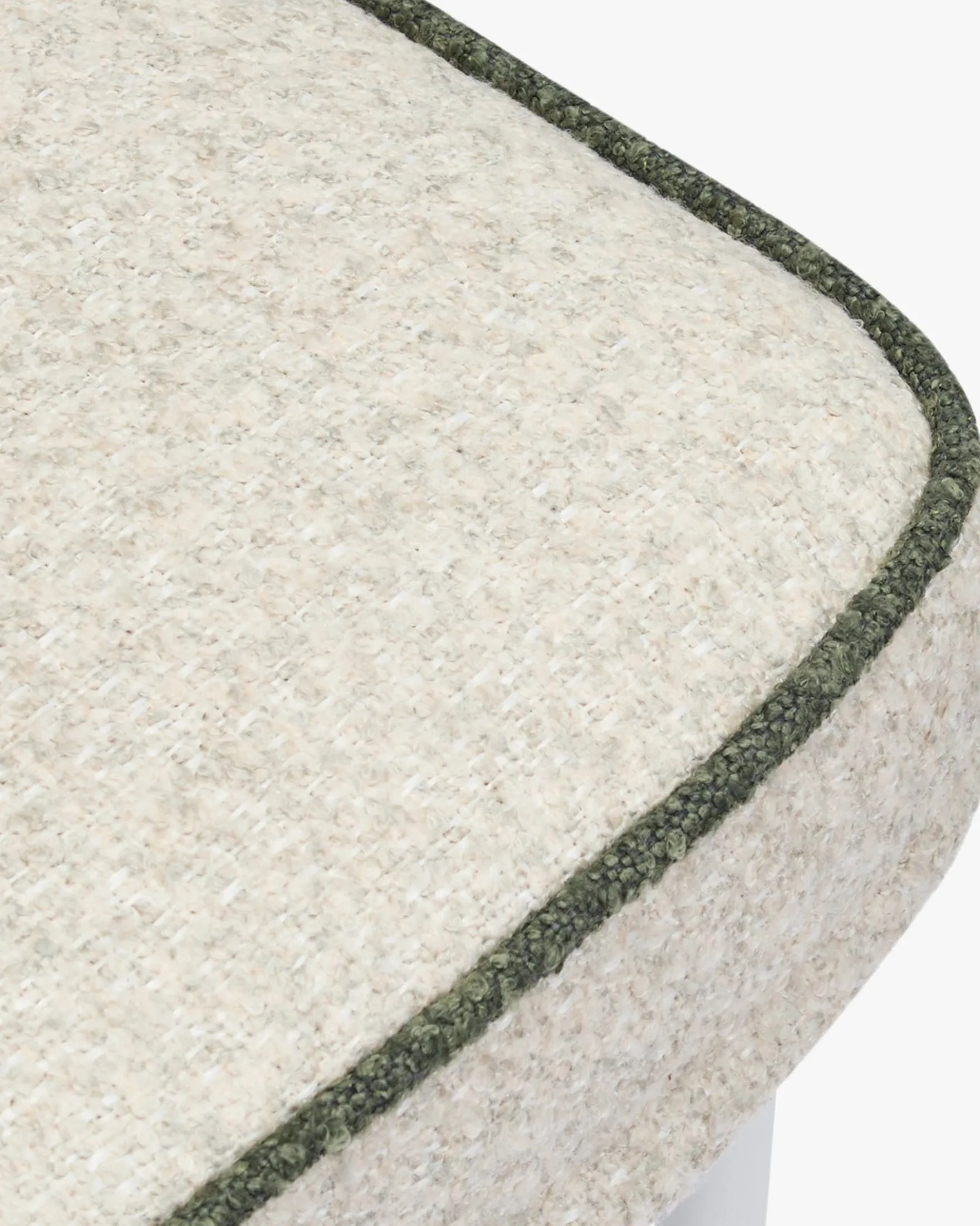 Lot de 4 chaises de jardin, Beige bouclé, Vert sauge & Métal blanc Maddalena