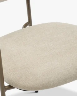 Lot de 2 chaises empilables, Beige déperlant & métal cuivré Aya