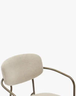 Lot de 2 chaises empilables, Beige déperlant & métal cuivré Aya